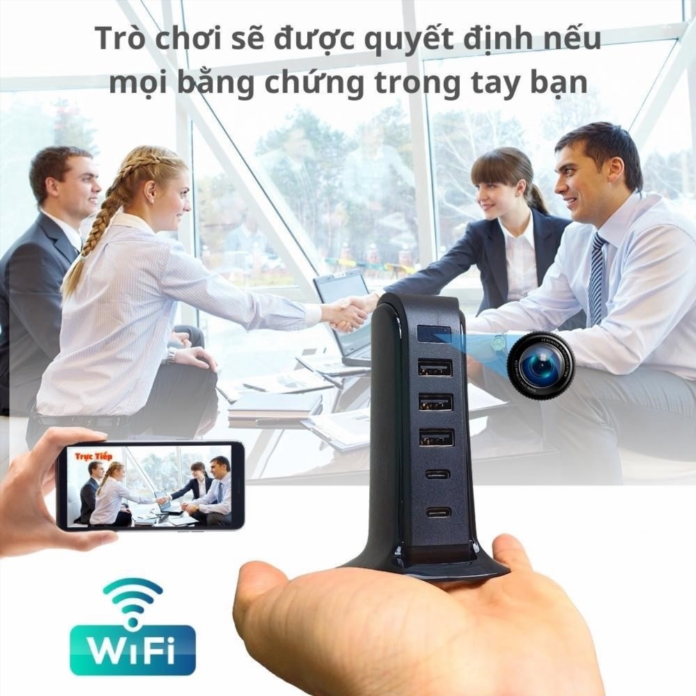 Camera ngụy trang ổ cắm sạc USB xem từ xa quay phim 4k siêu rõ nét ...